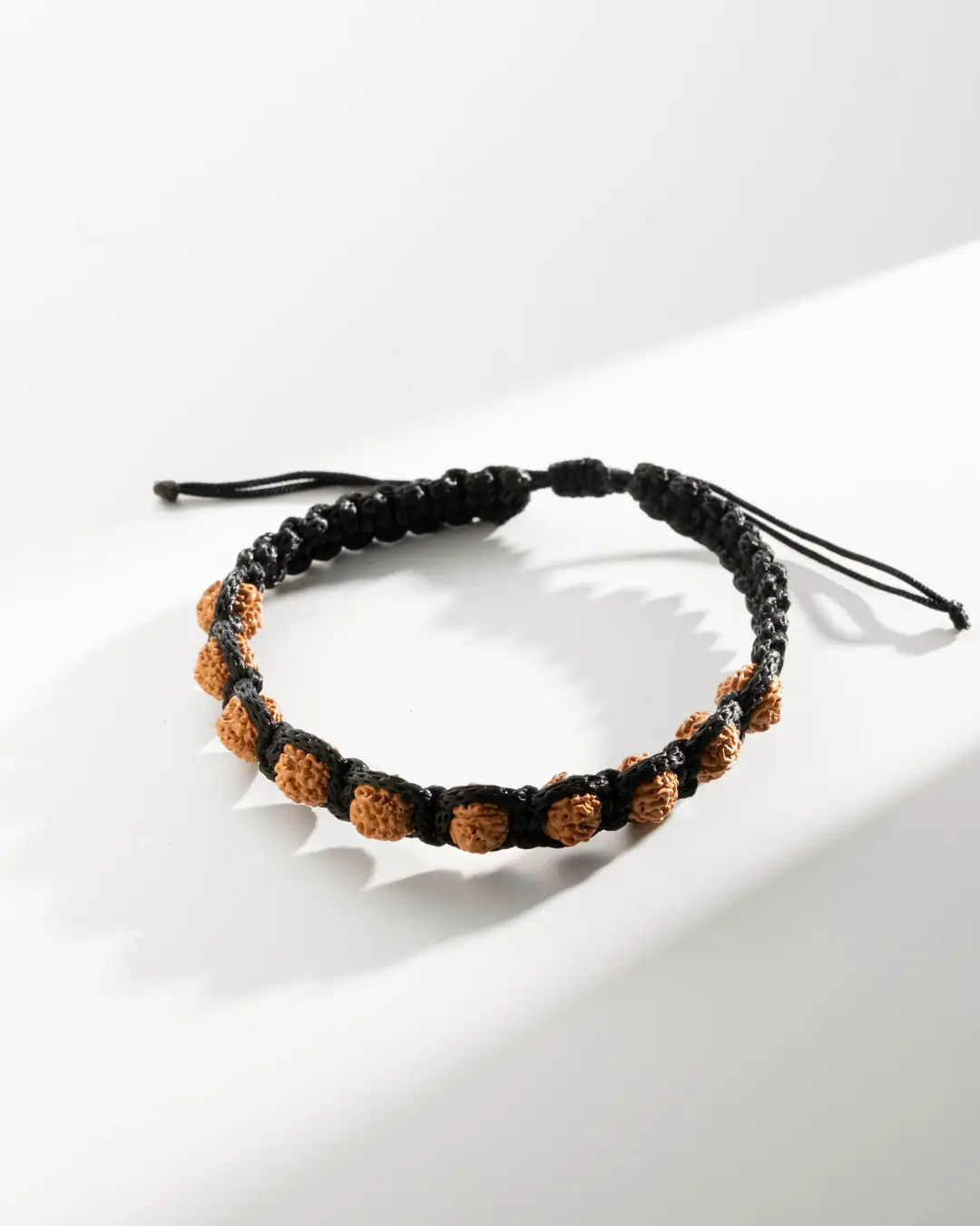 10-Seed Adjustable Macrame Rudraksha Bracelet