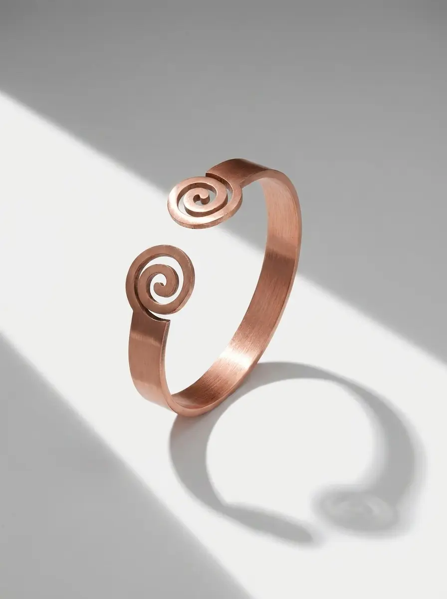 Çift Spiral Uçlu 8 mm Bakır Bilezik