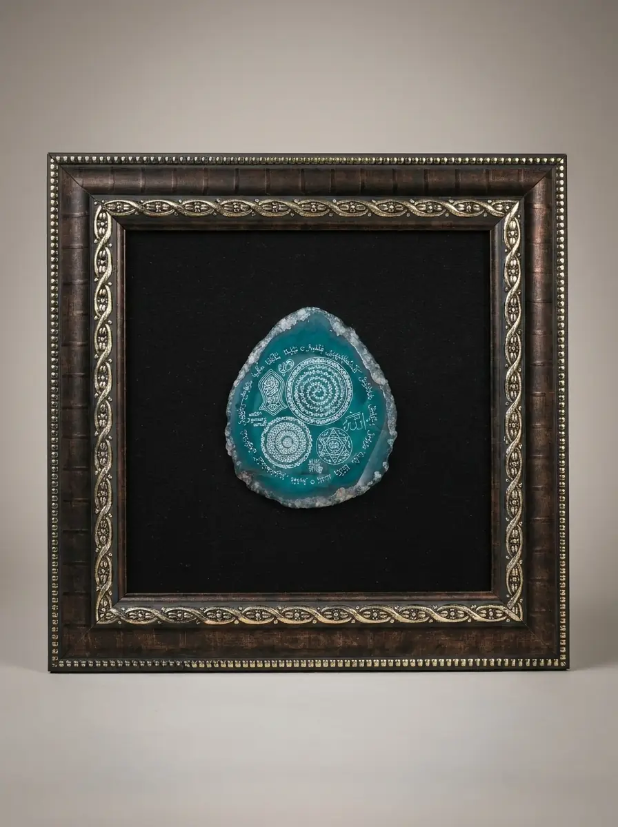 Turquoise Agate Stone Decorative Wall Art