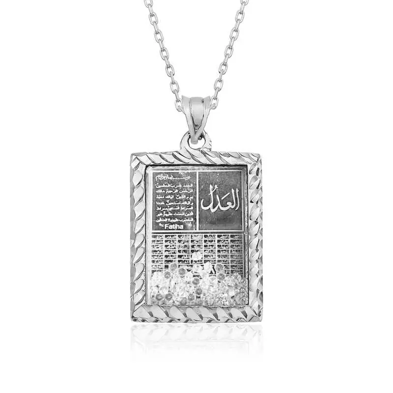 Zircon Stone Rhodium Plated 925 Sterling Silver Mihrimah Sultan Women's Necklace
