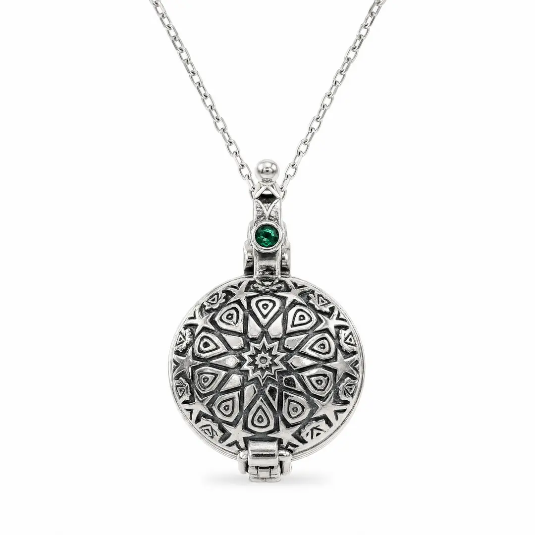 AYLA 925 Katlanır Gümüş Madalyon Kolye – Dualı