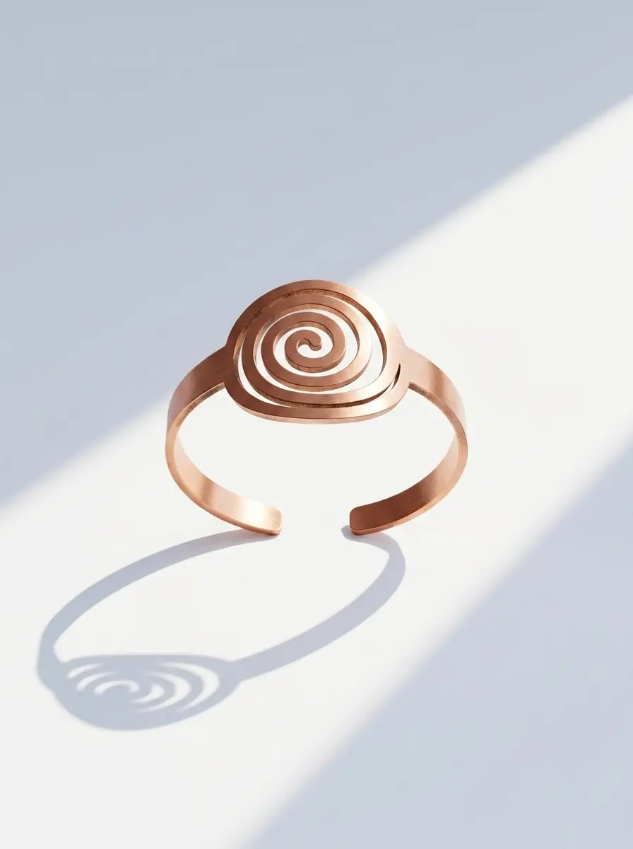 Kapalı Spiral Tasarımlı 10 mm Bakır Bilezik