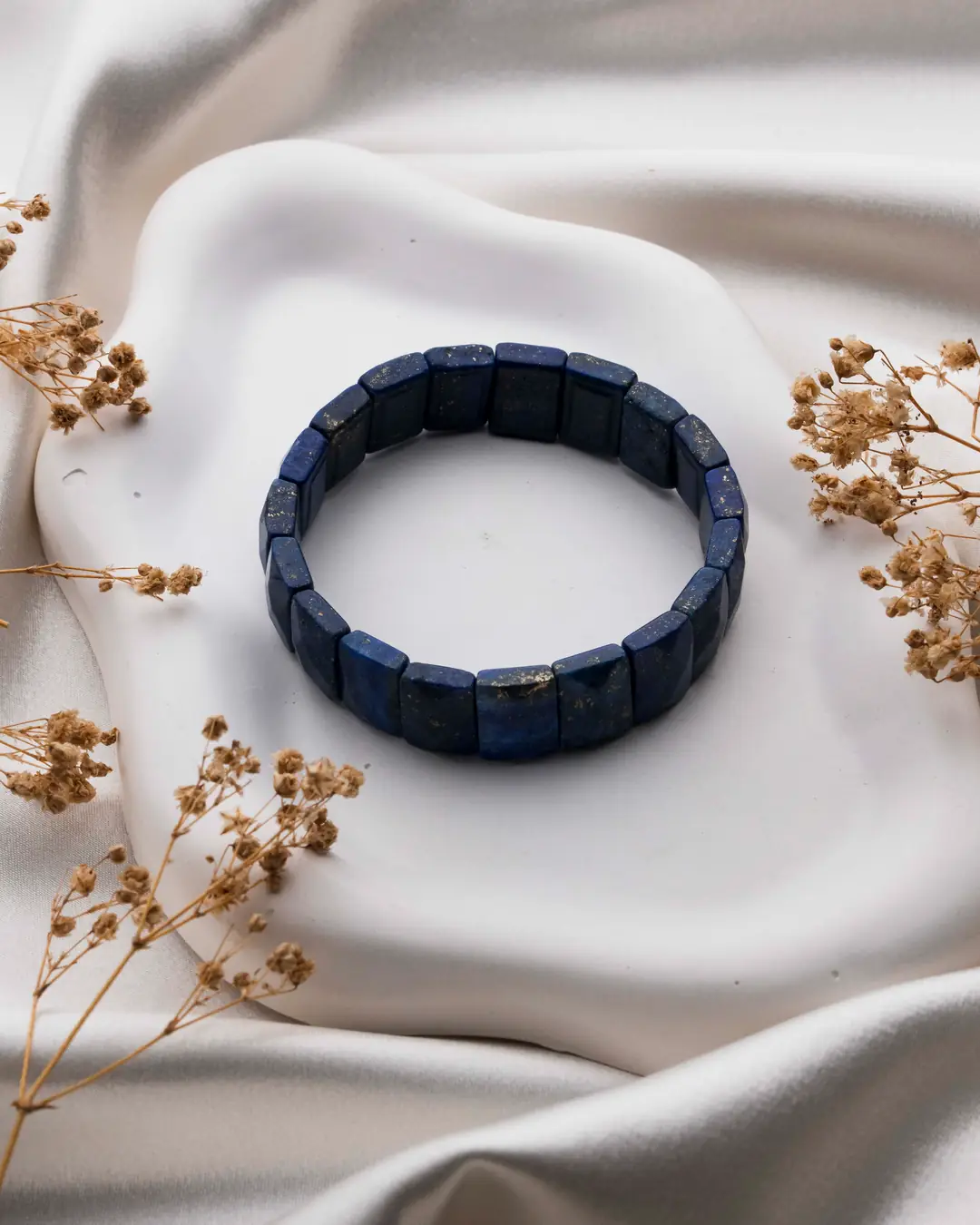 Lapis Lazuli (Bilgelik & Gece Taşı) Dikdörtgen Tablet Kesim Doğaltaş Bileklik
