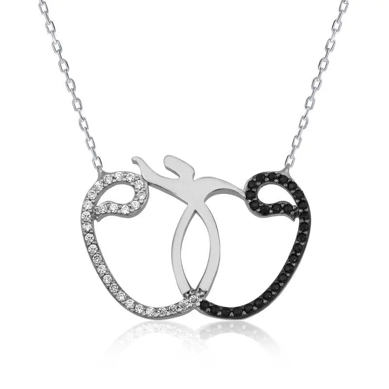 Zircon Stone Rhodium Plated 925 Sterling Silver Mihrimah Sultan Women's Necklace