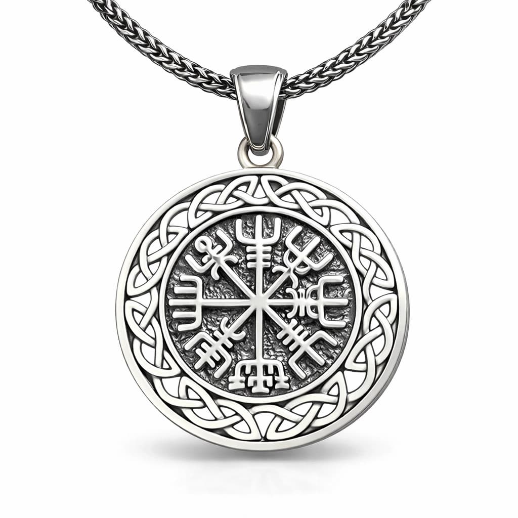 Vegvisir Viking Pusulası Oksitli 925 Ayar Gümüş Erkek Kolye