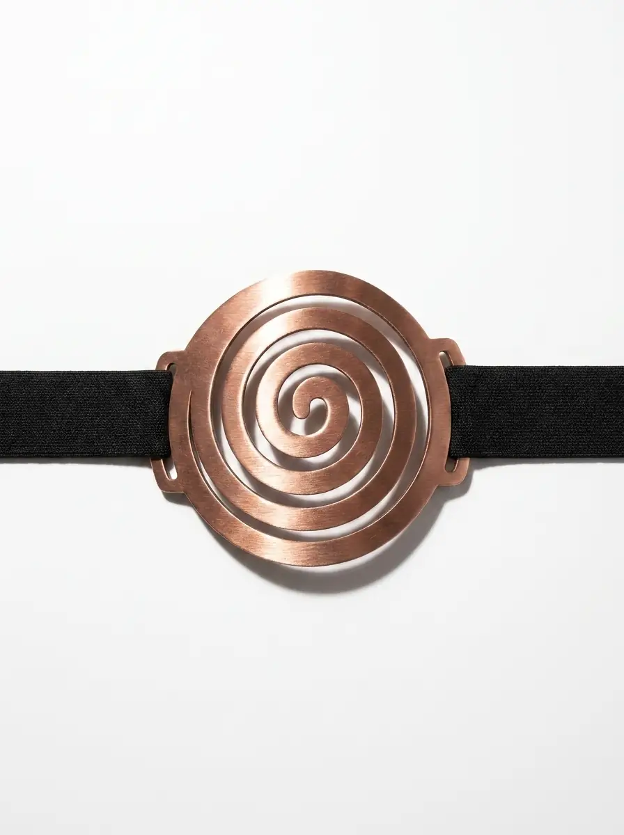 Spiral Form Bakır Göbek Kemeri