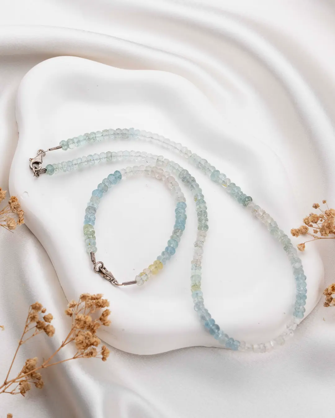 Aquamarine Imperial Gümüş Kolye & Bileklik Mücevher Seti