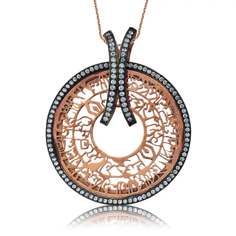Zircon Stone Rhodium Plated 925 Sterling Silver Mihrimah Sultan Women's Necklace