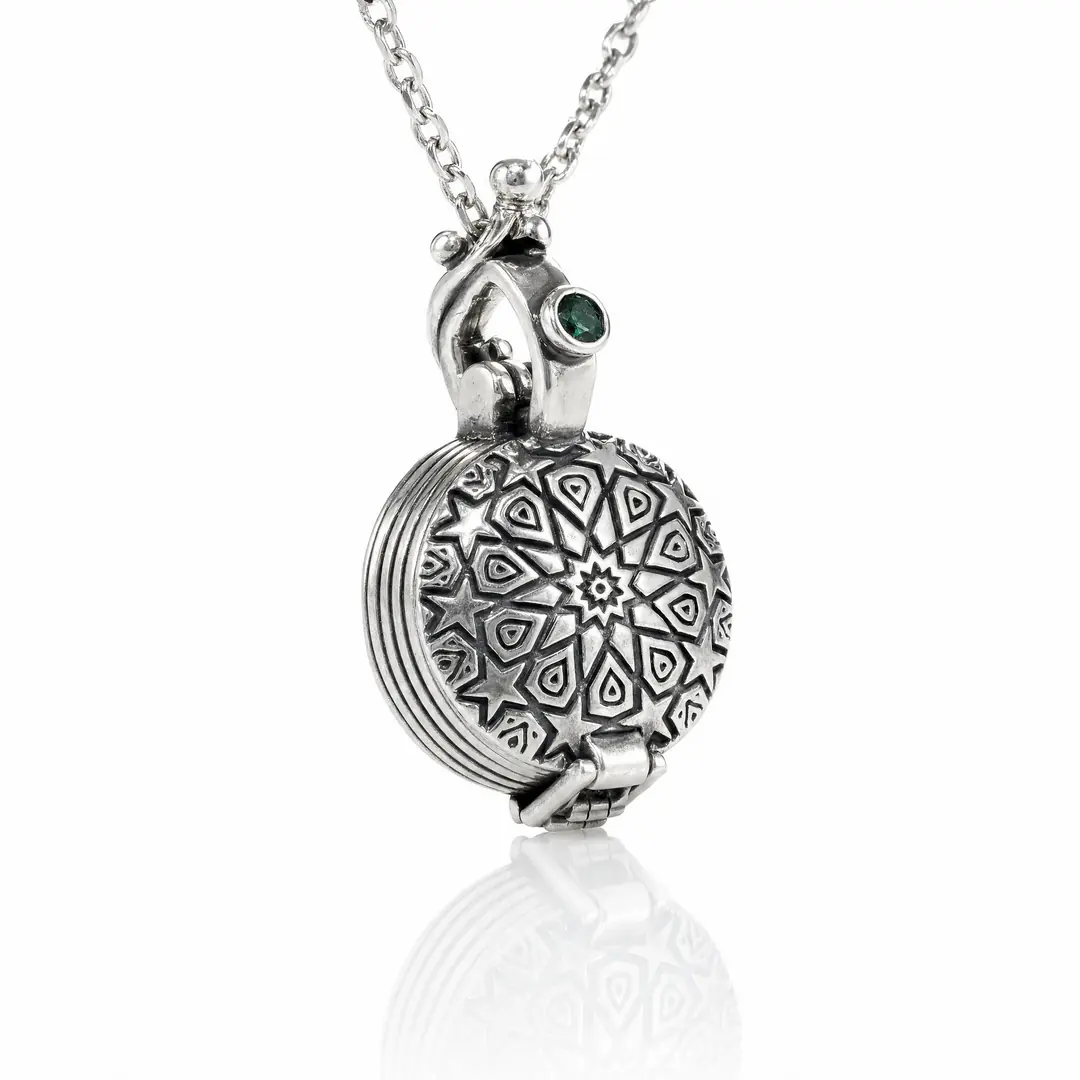 AYLA 925 Katlanır Gümüş Madalyon Kolye – Dualı